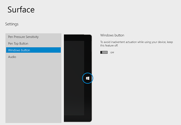 surface pro 4 disable swipe from left